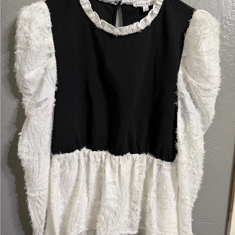 Chic Black and White Women's Blouse